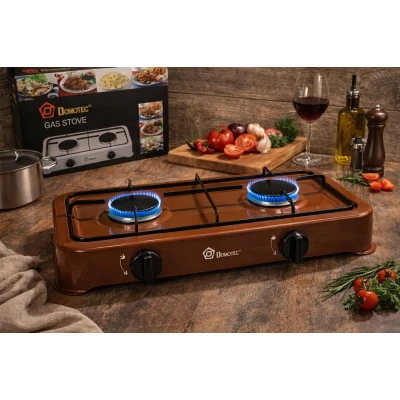 Настільна газова плита Domotec MS-6602/4063 на 2 конфорки Біла
