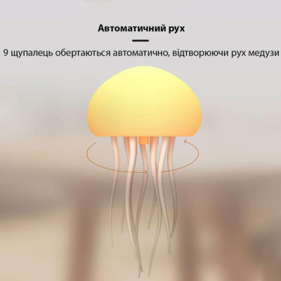 Настільна лампа нічник у вигляді медузи з рухами, обертами та передачею кольорів RGB