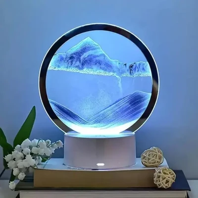 Настільна LED лампа нічник RGB Пісочний годинник 3D Sandscape. Картина Рухомий пісок