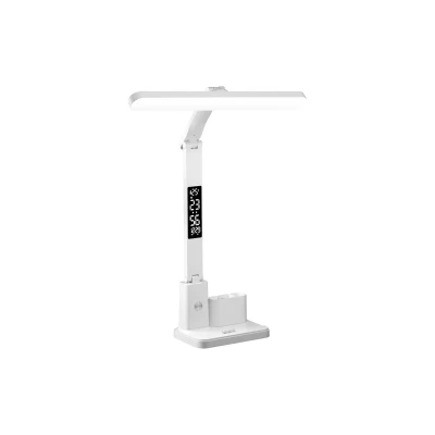 Настільна LED лампа VHG 801S акумуляторна з годинником 6W 800lm 3000-6000K