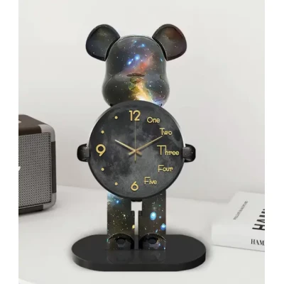 Настільний Годинник Фігурка Ведмідь Bearbrick Космічні 30 см