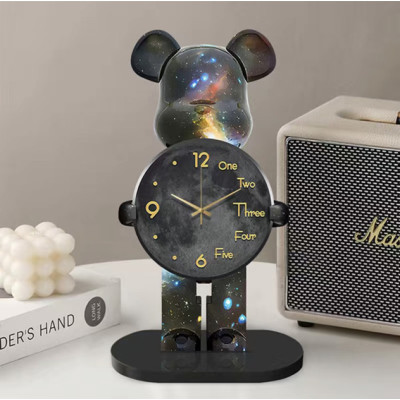 Настільний Годинник Фігурка Ведмідь Bearbrick Космічні 65 см Настільний Годинник Фігурка Ведмідь Bearbrick Космічні 65 см