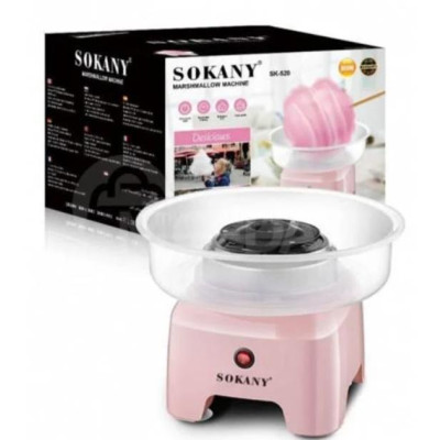 Апарат для виробництва цукрової вати Sokany 500W SK-520 рожевий