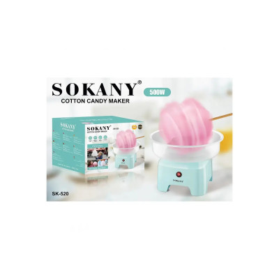 Апарат для виробництва цукрової вати Sokany 500W SK-520 рожевий