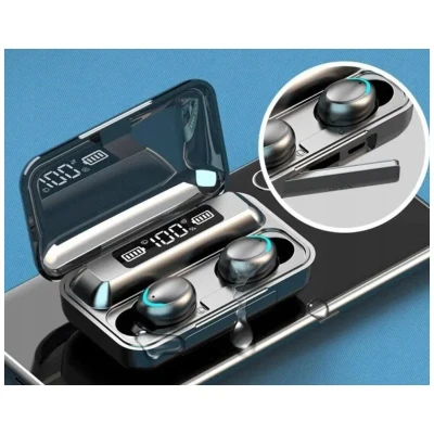 Навушники F9 TWS V5.0 Бездротові сенсорні Bluetooth з індикатором заряду чорні водонепроникні (NB-1)