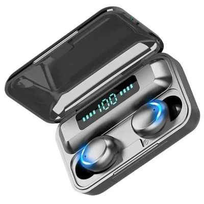Навушники F9 TWS V5.0 Бездротові сенсорні Bluetooth з індикатором заряду чорні водонепроникні (NB-1)