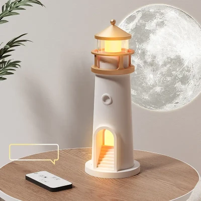 Нічний маяк з проекцією місяця з датчиком руху LightHouse проектор місяця з акумулятором