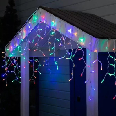 Новорічна святкова гірлянда бахрома 120 Led прозорий провід 3х0.5 м Новорічна святкова гірлянда бахрома 120 Led прозорий провід 3х0.5 м