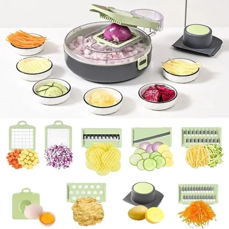 Овочерізка з контейнером Vegetable Cutter 9 в 1 Овочерізка з контейнером Vegetable Cutter 9 в 1