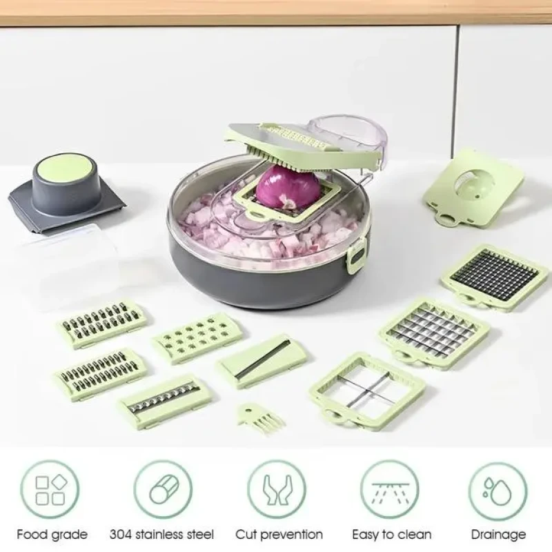 Овочерізка з контейнером Vegetable Cutter 9 в 1 Овочерізка з контейнером Vegetable Cutter 9 в 1