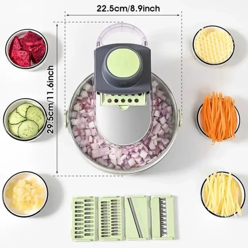 Овочерізка з контейнером Vegetable Cutter 9 в 1 Овочерізка з контейнером Vegetable Cutter 9 в 1