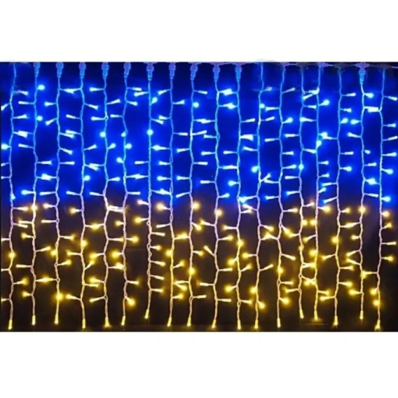 Патріотична гірлянда штора Прапор України 2*2м 160 LED класична IP44