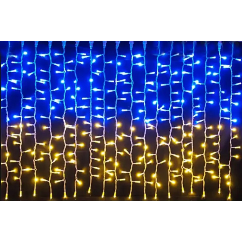 Патріотична гірлянда штора Прапор України 2*2м 160 LED класична IP44