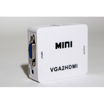 Перехідник VGA на HDMI конвертер для ПК, ноутбука, відео реєстратора адаптер перетворювач з аудіо та зовнішнім живленням HDMI - VGA VGA2HDMI(4272)