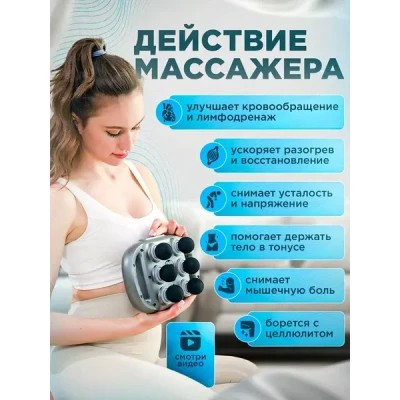 Професійний високочастотний перкусійний масажер для релаксації тіла на 6 головок