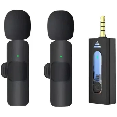 Подвійний бездротовий петличний мікрофон K35 (AUX 3.5mm)