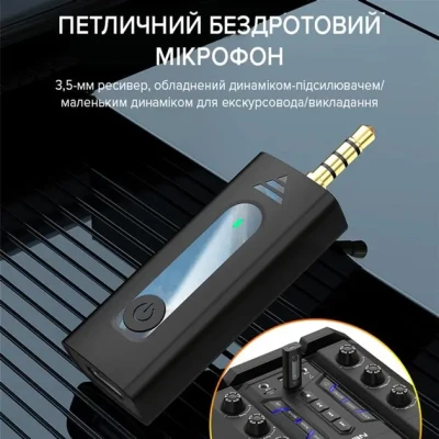 Подвійний бездротовий мікрофон петличний K35 (AUX 3.5mm)