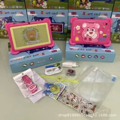 Планшет Smart Cool Kids C12 для дітей, 8 ГБ ОЗУ, 256 ГБ ПЗУ, Android, 7 дюймів рожевий