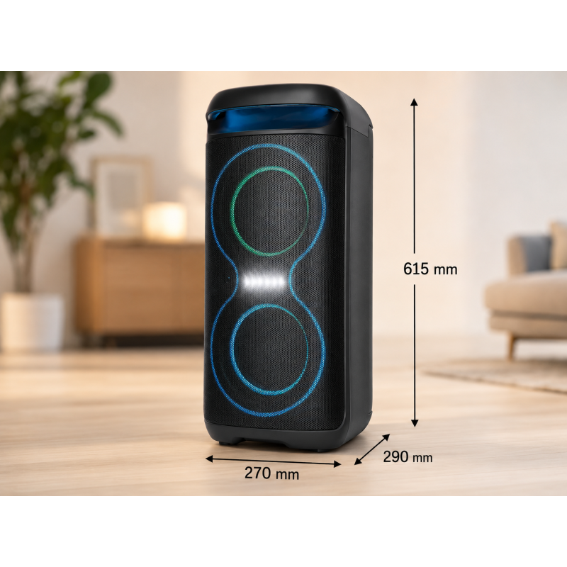 Портативна акустика ZXX-5505 / Переносна колонка LED-підсвічуванням USB/TF/FM/BT/AUX та мікрофоном / Bluetooth колонка