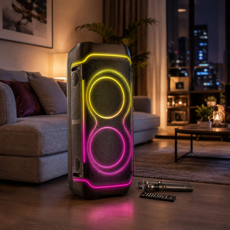 Портативна акустика ZXX-5540 100Вт / Портативна колонка акумуляторна USB/TWS/TF/FM/BT / Переносна колонка з 2 мікрофонами та пультом ДУ