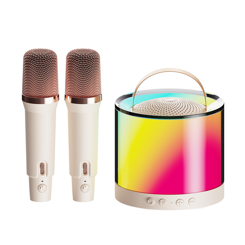 Портативна колонка K52 з RGB LEDпідсвічуванням, Bluetooth 5 Вт + 2 бездротові мікрофони