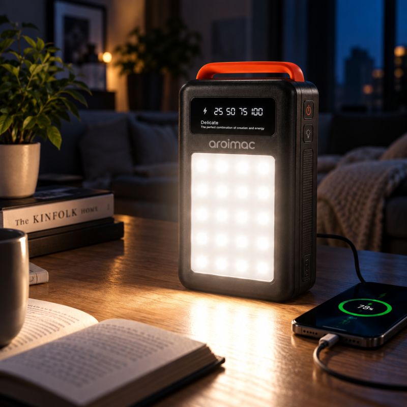 Повербанк Aroimac 100000 mAh / PowerBank з LED-ліхтарем та цифровим індикатором заряду