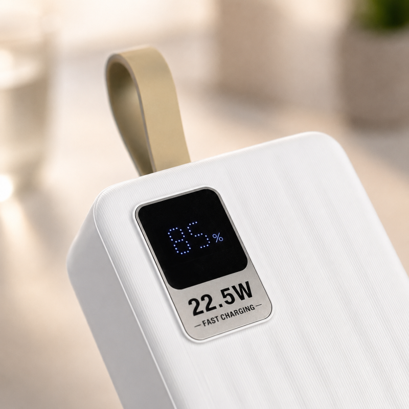 Повербанк із швидкою зарядкою, 40000mAh / Зовнішній акумулятор 22,5W KP-93 / Power bank 2хUSB