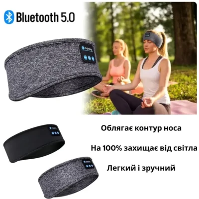 Пов'язка на голову із навушниками Inspire Headband Black (Hebabl)