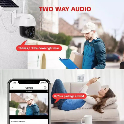 Поворотна погодозахисна сонячна камера безпеки 4G solar cam 1080P