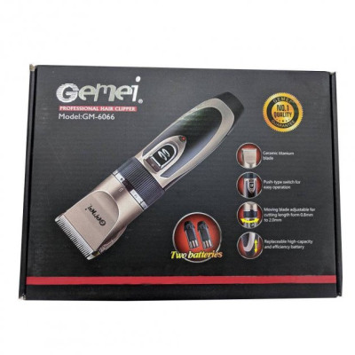 Професійна акумуляторна машинка для стрижки GEMEI GM-6066