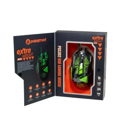 Дротова ігрова мишка зі світлодіодним підсвічуванням PoloSmart PGS302 4 рівня чутливості