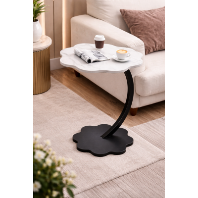 Приліжковий кавовий столик Flower 40х30х60 см Мармур