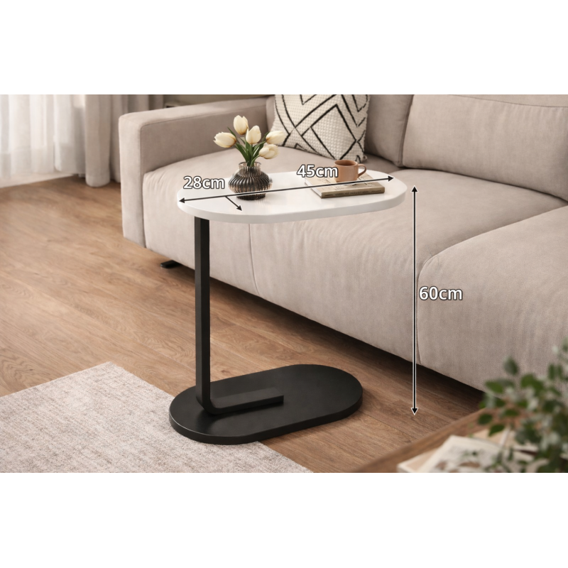 Приліжковий столик DASH-64225 з марумровою стільницею  28×45×60 см