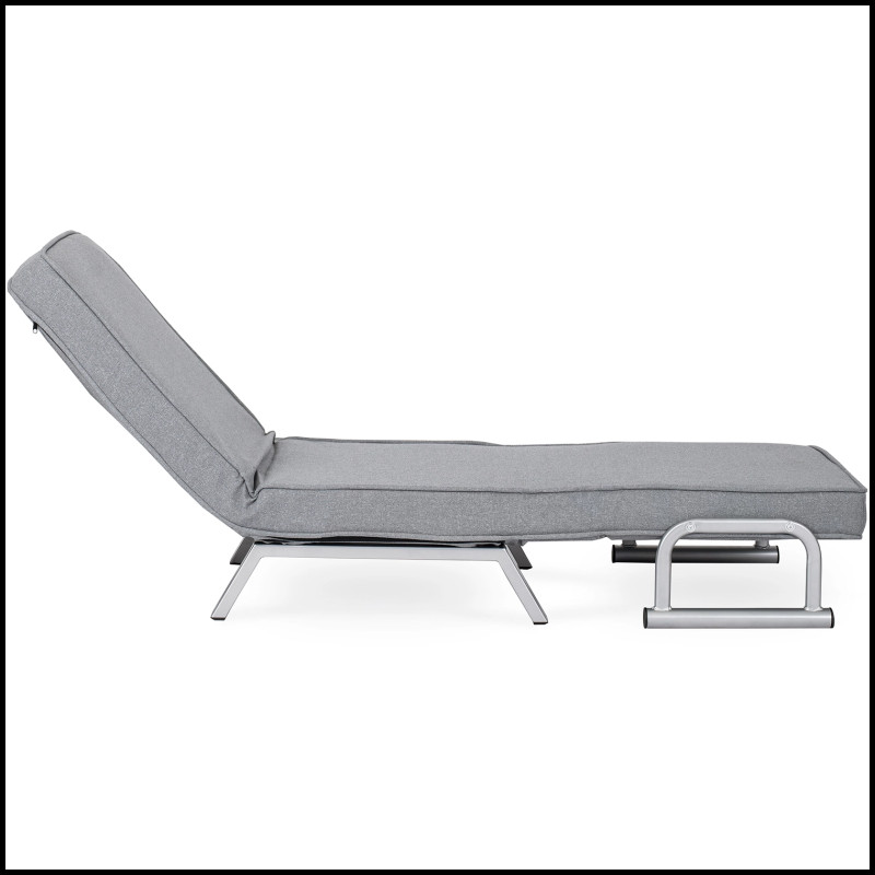 Розкладне крісло, розкладачка MEBEL ELITE BART, сірий (KR-65)(крісло-80/65/68; ліжко-190/65)
