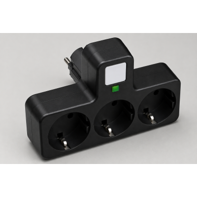Мережевий фільтр з підсвічуванням 3 розетки, 2500Вт (2хUSB + Type-C) / Мережевий трійник / Адаптер в розетку