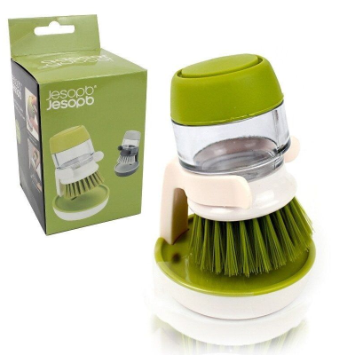 Щітка для миття посуду з дозатором для миючого засобу Soap Brush