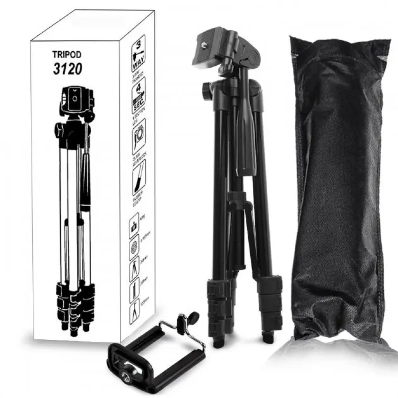 Штатив металевий універсальний для телефону та фотоапарата Tripod 3120 портативний трипод 0,35-1.02м