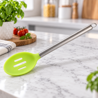 Шумовка силиконовая с ручкой BN-1030 / Силіконова кухонна ложка з металевою ручкою