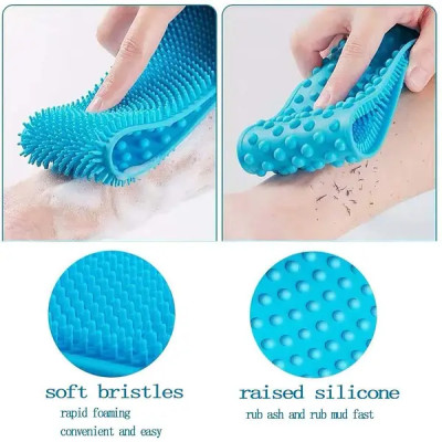 Силіконова щітка, що очищає мочалка - Silicone bath towel масажна для душу і ванни