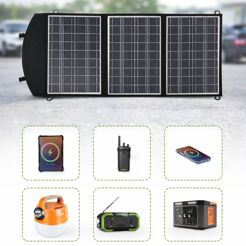 Складна Сонячна Панель 45w / Портативна сонячна панель на 3 секції USB 45W