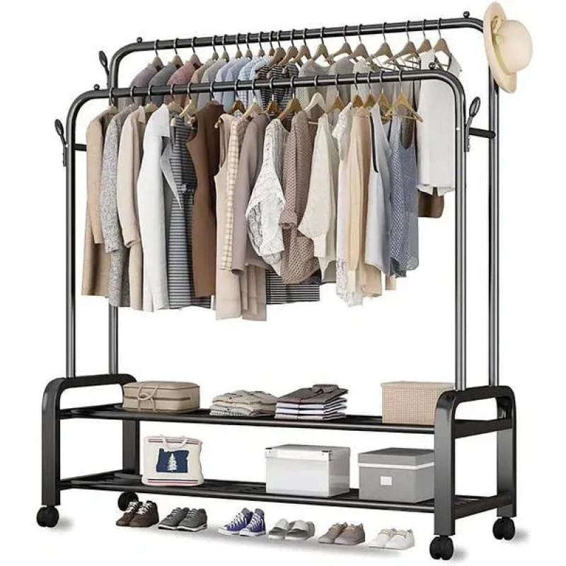 Стійка-вішалка для одягу та взуття подвійна Multipurpose Hanger