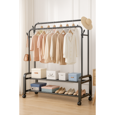 Стійка-вішалка для одягу та взуття подвійна Multipurpose Hanger