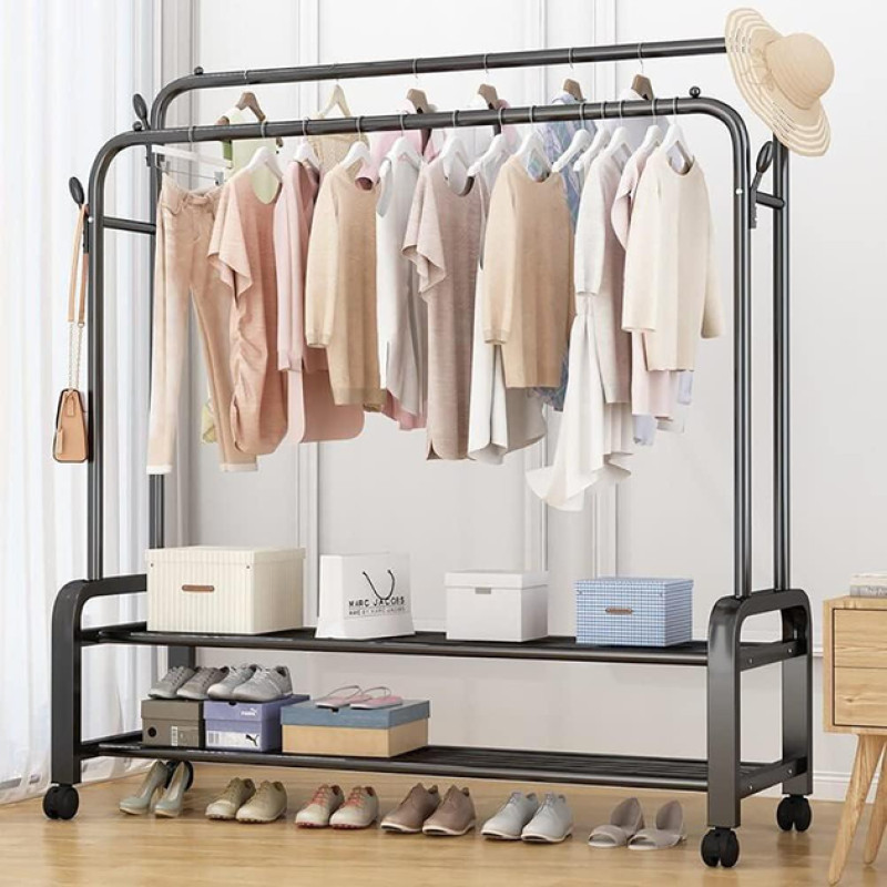 Стійка-вішалка для одягу та взуття подвійна Multipurpose Hanger