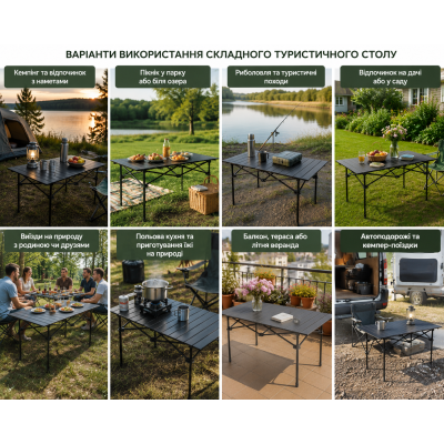 Стіл складаний туристичний 120х55х51см Чорний / Стіл для пікніка з чохлом Стіл складаний туристичний 120х55х51см Чорний / Стіл для пікніка з чохлом