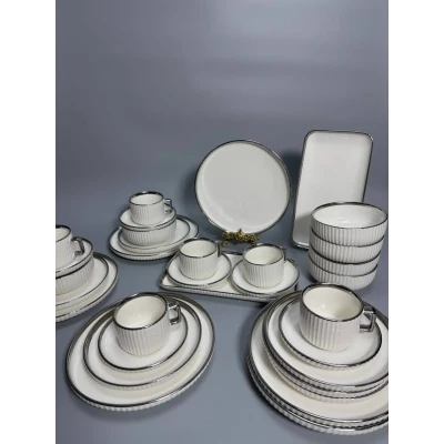 Столовий сервіз на 6 персон 32 предмети RG6803 Silver