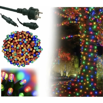 Світлодіодна Гірлянда нитка 401 led RGB різнокольорова (чорний провід)