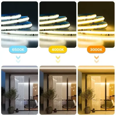 Світлодіодна LED стрічка Бегуча хвиля COB 24v 360led/m ip20 Білий