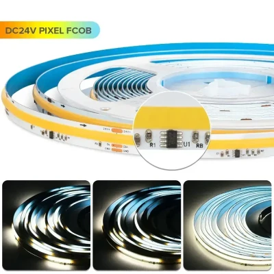 Світлодіодна LED стрічка Бегуча хвиля COB 24v 360led/m ip20 Білий