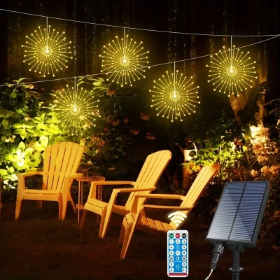 Світлодіодні кульові лампи Solar Starburst, світлодіодні вогні з дистанційним керуванням, 8 режимів.