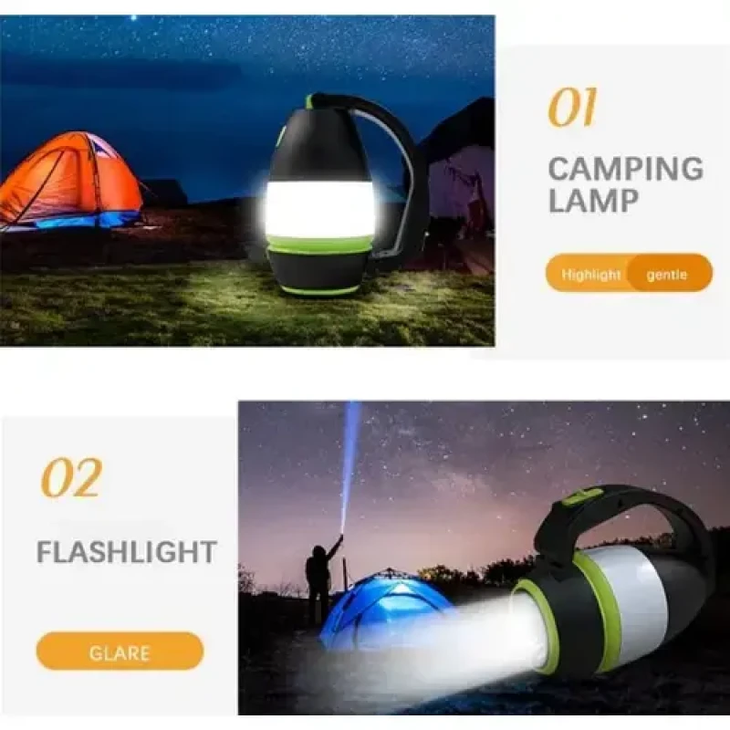 Світлодіодний акумуляторний ліхтар трансформер 3 в 1 для кемпінгу акумуляторний LED